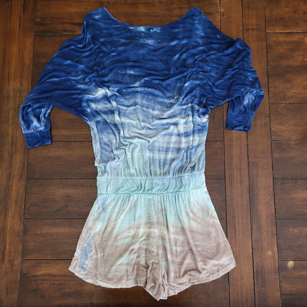 YF&B NWT Blue Tiger Stripe ombre tie dye romper - Picture 4 of 14